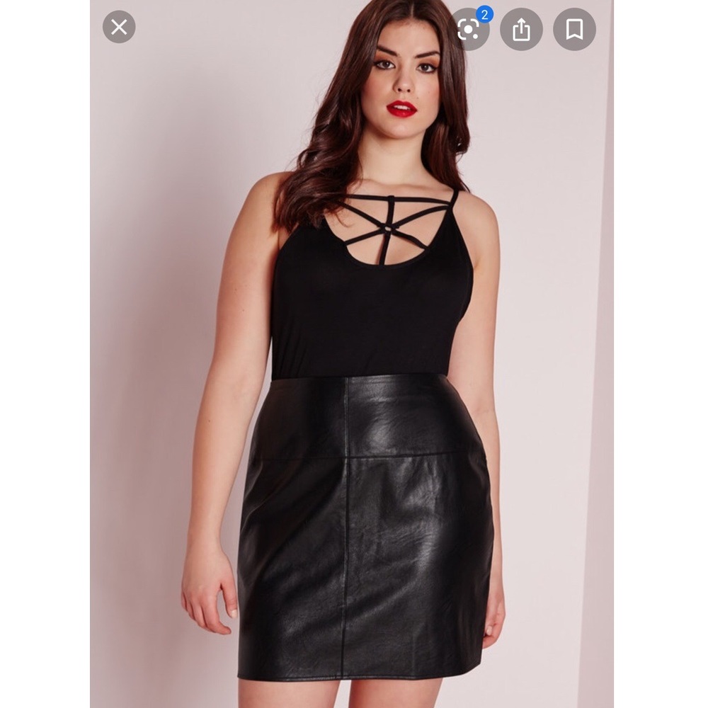 Missguided Plus Size Black Harness Bodysuit
